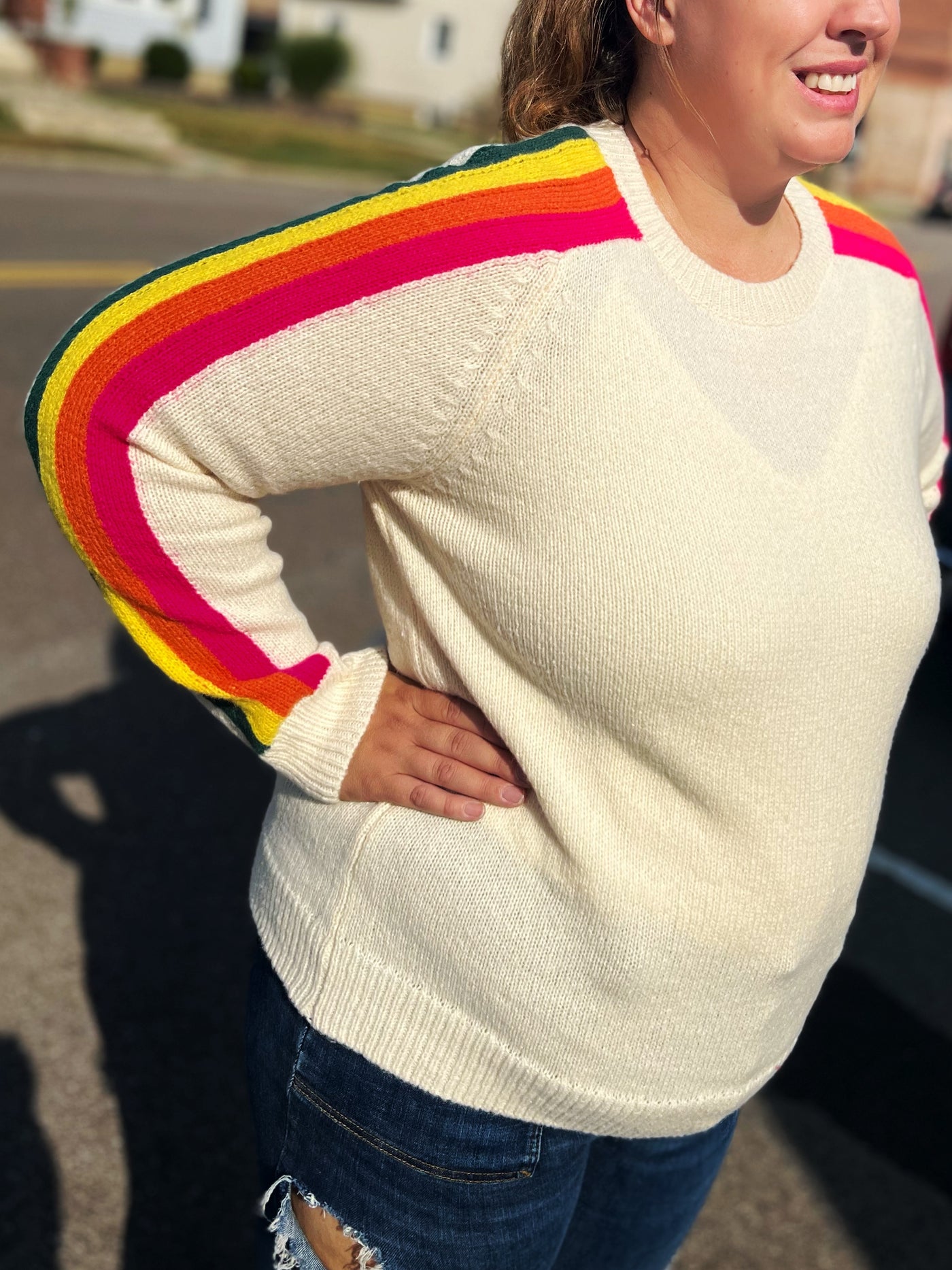 Songs About Rainbows Striped Sweater