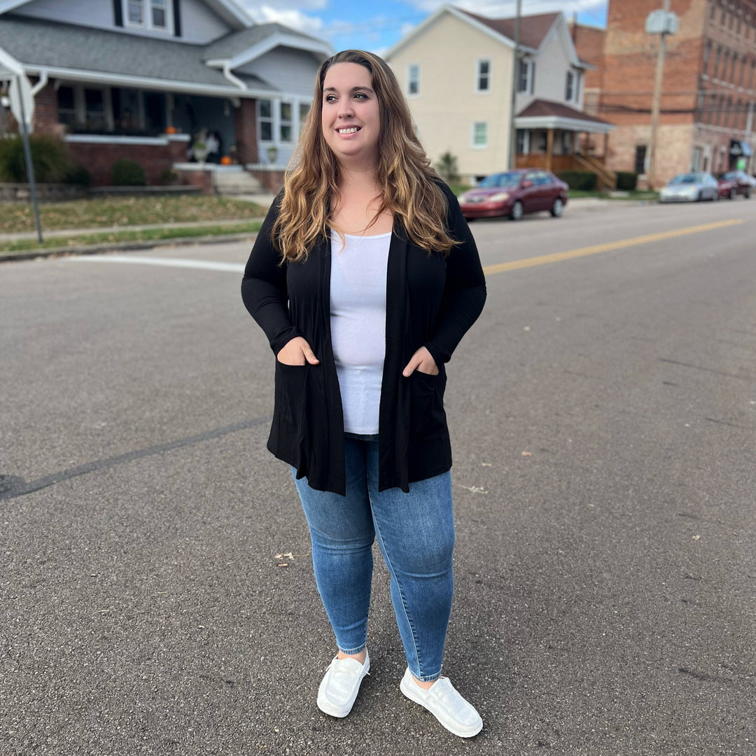 Easy Riding Long Sleeve Cardigan with Snack Pockets