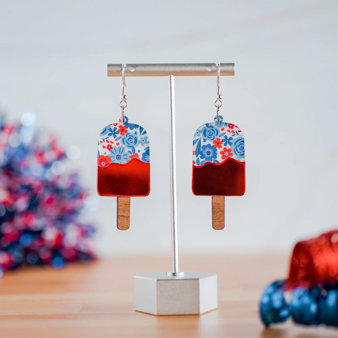 Americana Floral Popsicle Dangles