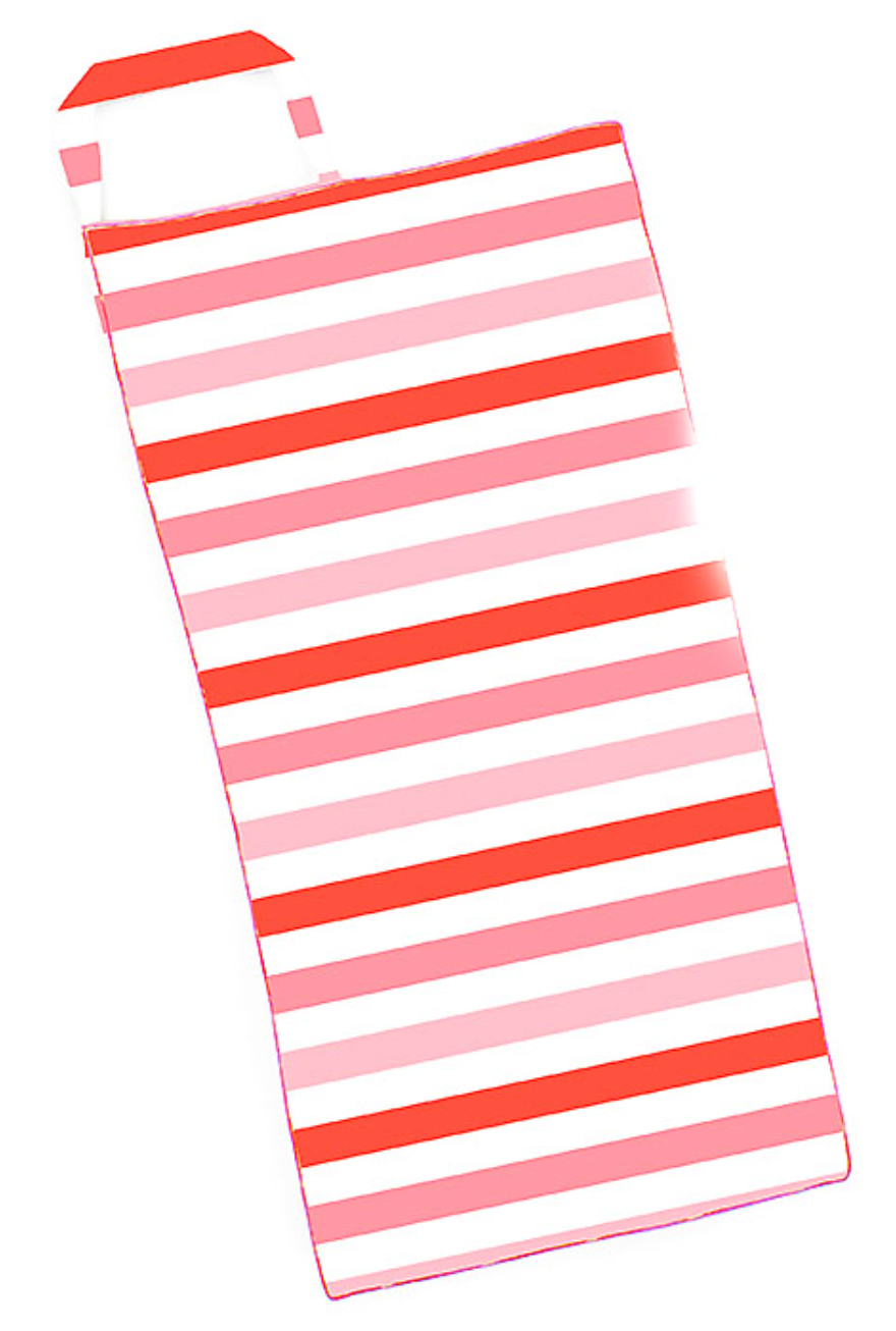 Keep It Simple 2-in-1 Beach Towel and Tote in Coral Stripe