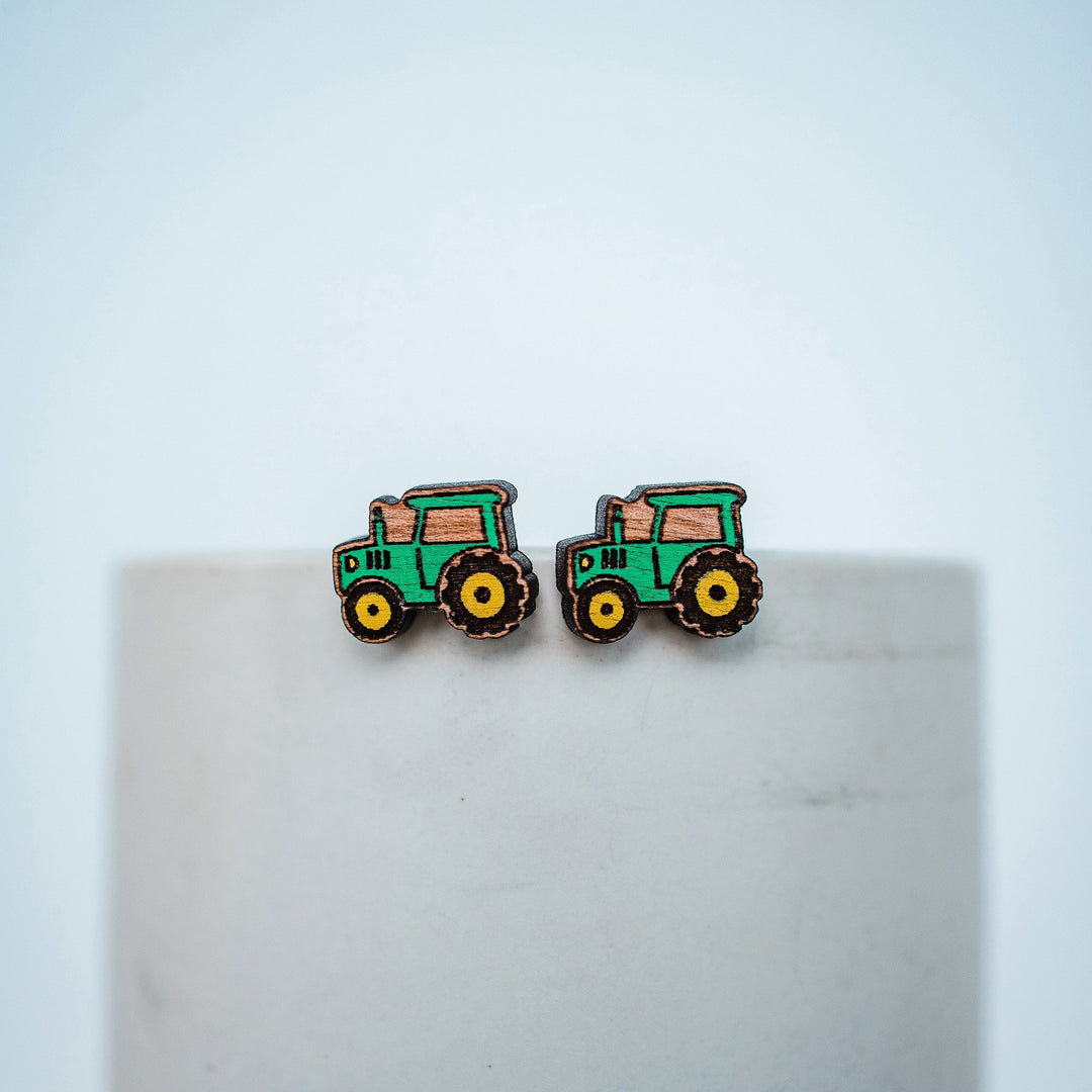 Hand Painted Tractor Wood Studs