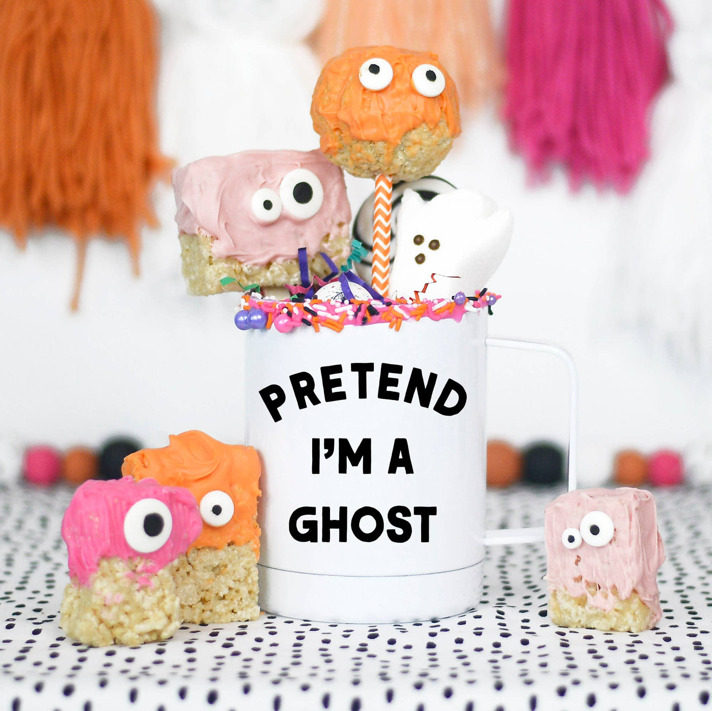 Pretend I'm a Ghost Halloween Travel Cup With Handle - 12 oz
