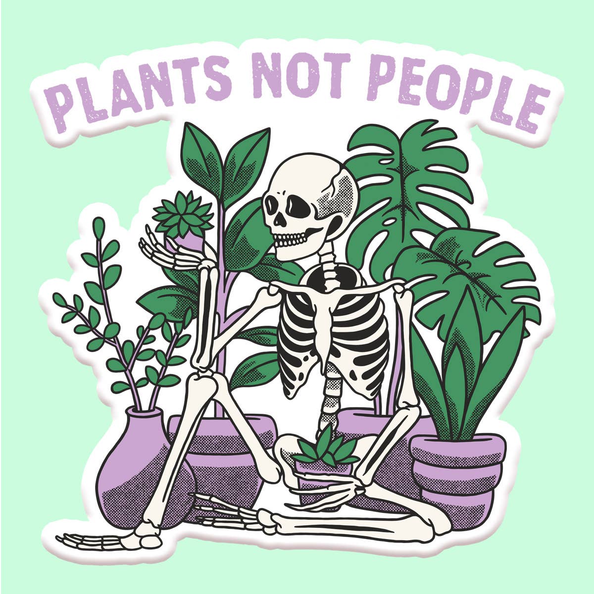 Plants Not People Funny Sticker Decal