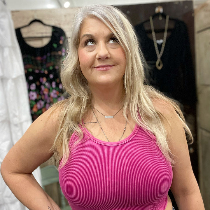 Cut to the Chase Cropped Cami in Magenta