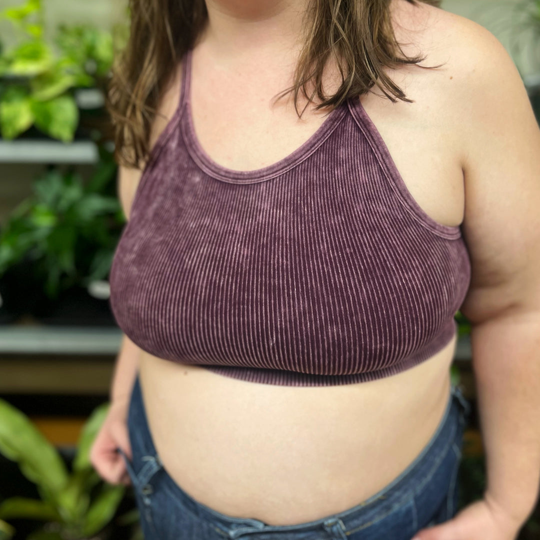 Cut to the Chase Cropped Cami in Eggplant