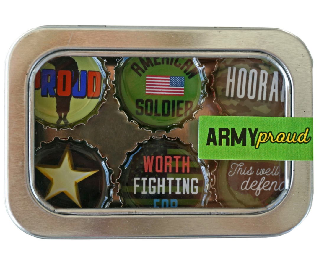Army Bottle Cap Magnet - Six Pack