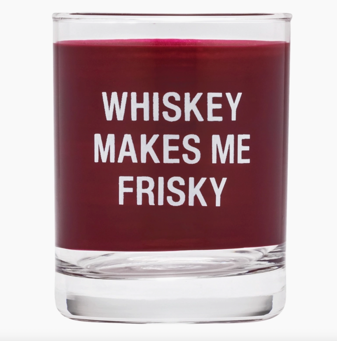 Whiskey Makes Me Frisky Rocks Glass