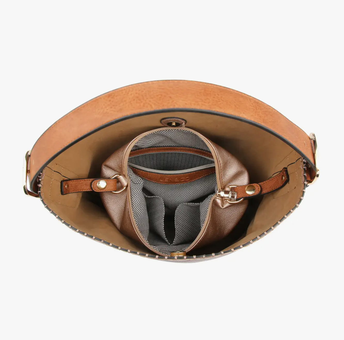 Alexa 2-in-1 Hobo Bag w/Dual Zip Compartments - Gunmetal Grey