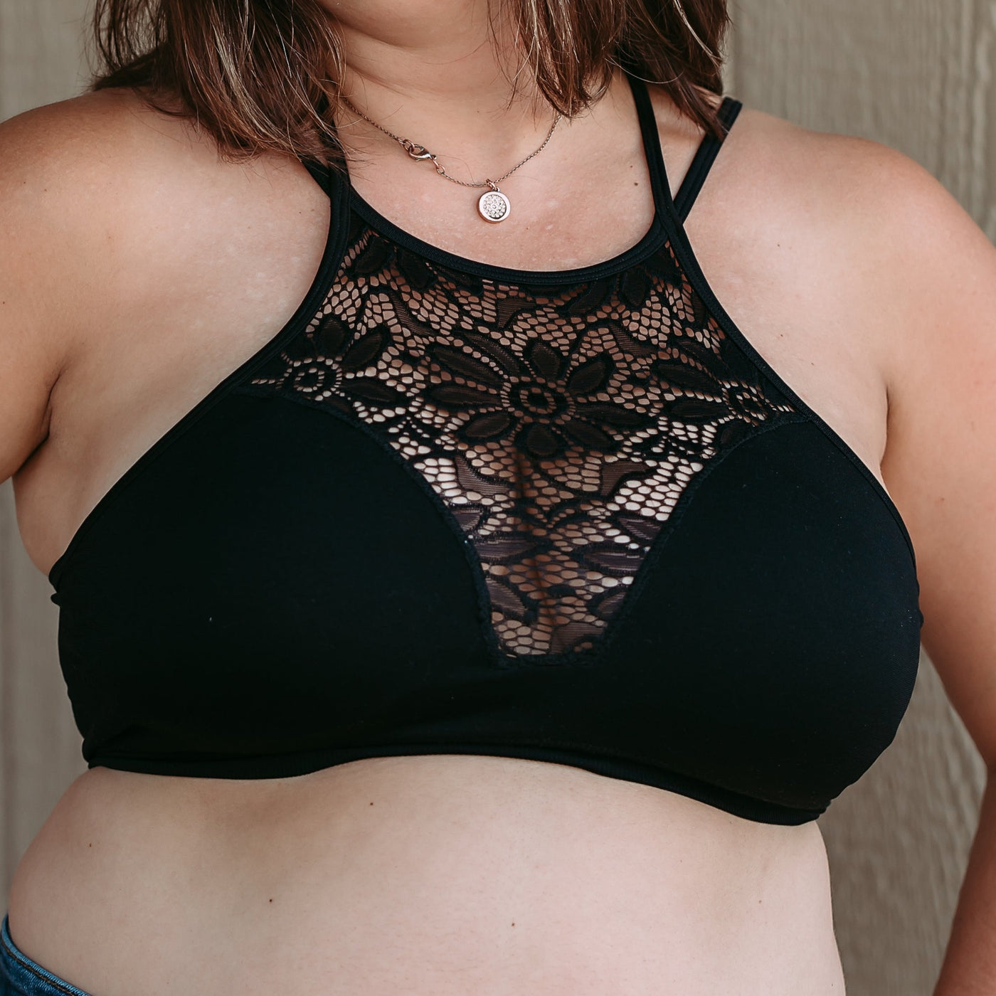 Sophisticated Lace Cutout Bralette in Black